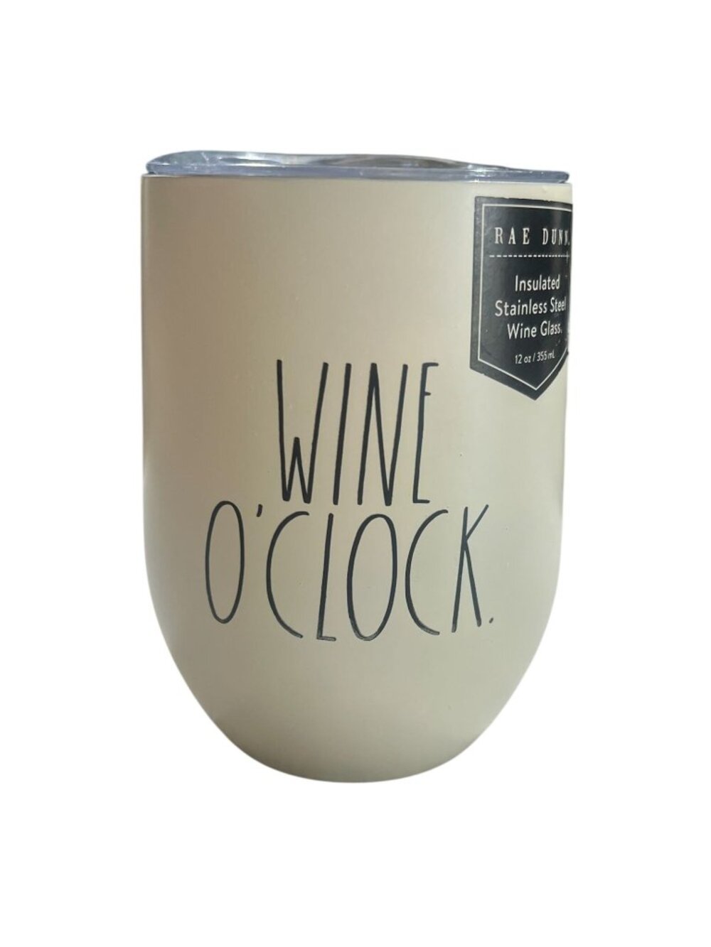 Wine OClock Rae Dunn 12 Oz Insulated Stainless Steel Wine Tumbler BPA-Free With